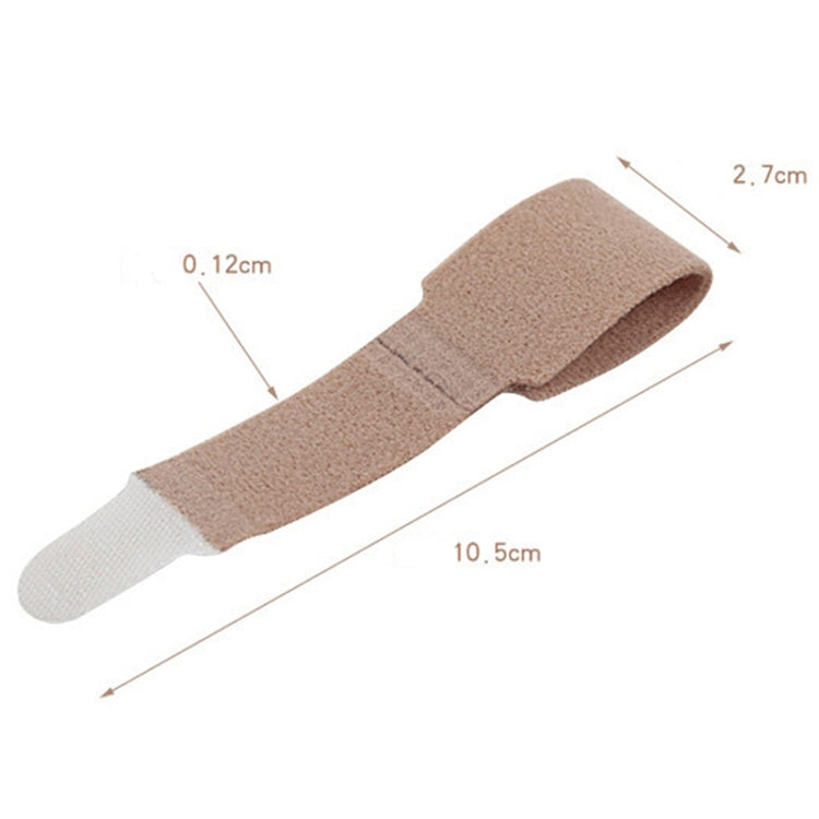 Beige toe separator splint dimensions shown: 10.5cm length and 2.7cm width
