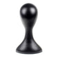 Black plastic mannequin head display stand, 3/4 front angle