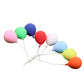 Curved wire stems holding 8 colorful mini balloons in pink, red, blue, and green