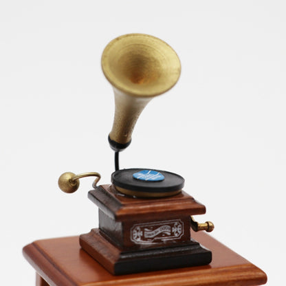 1:12 Mini House Toy Simulation Retro Gramophone with Record, Retro Gramophone with Record