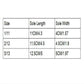 Baby shoe size chart with sole length and width for 11cm, 12cm, and 13cm walkers