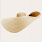 Woven straw sun hat with extra-wide brim, beige