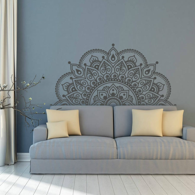 White mandala-style PVC wall sticker with ornate circular pattern