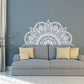White mandala-style wall decal with detailed arch and central motif