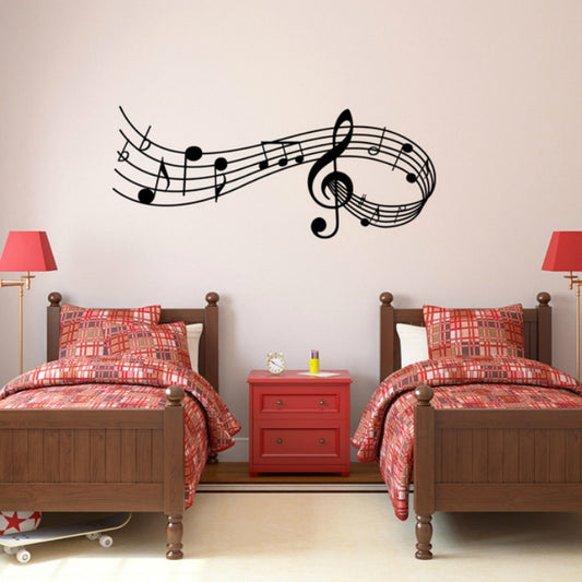 Music Sound Notes Wall Decal Bedroom Music Classroom Decor Removable Music Sticker, S 22cmx57cm, M 39cmx100cm, L 57.5cmx150cm