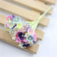 Pastel flocked plum blossom mini flower cluster with mixed light pink and blue