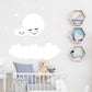 White moon and cloud wall sticker with star speckles for nursery wall decor