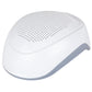 White laser hair growth helmet with gray side base and perforated top vents