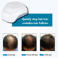 White laser hair growth helmet with gray base, domed cap design