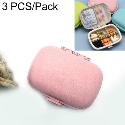3 PCS 8-Grid Double-layer Portable Mini Straw Pill Storage Box