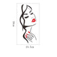 Beauty portrait wall sticker with dimensions, black cat-girl graphic and red lips