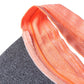 Close-up of orange inner sweat-absorbent lining on a gray sports sun visor cap