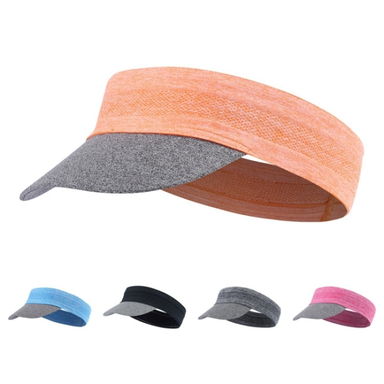 Assorted sun visor caps in orange, blue, black, gray, and pink color options