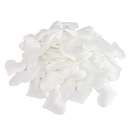 White heart-shaped faux flower petals for wedding throw and room decoration