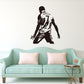 Black football player silhouette wall sticker with “RONALDO 7” emblem on chest