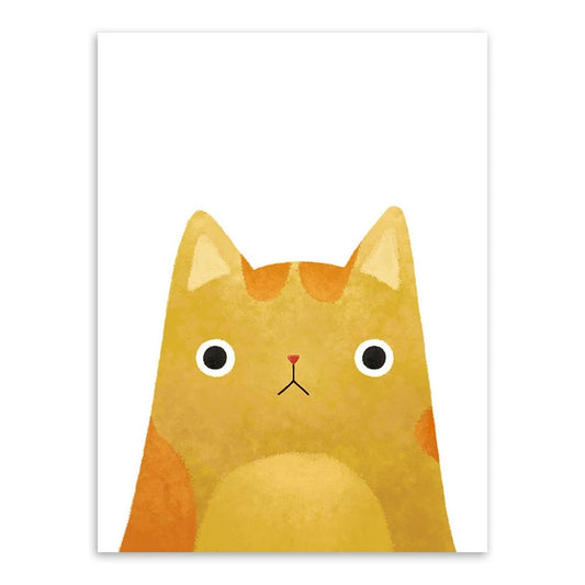 Cute Cat And Avatar Poster Print Canvas Painting Home Art Decoration, 21×30, 30×40, 40×50, 50×70
