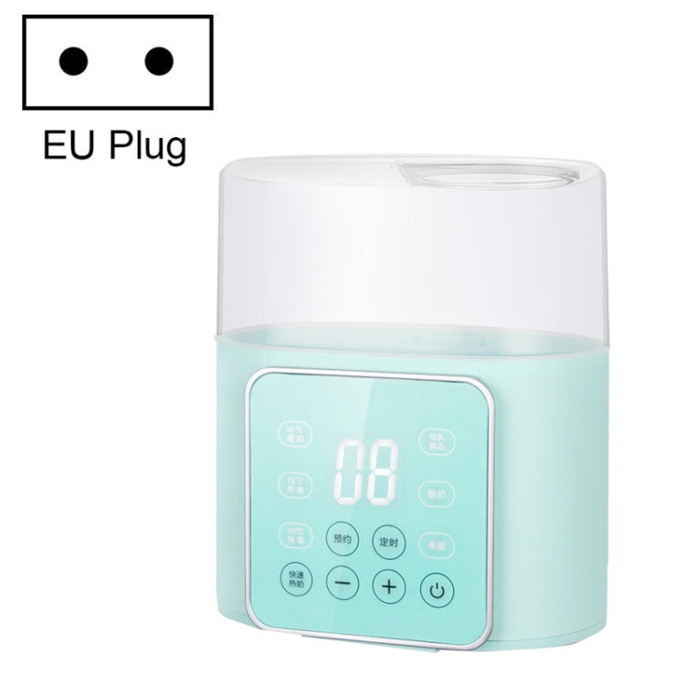 Double bottle warmer and sterilizer with EU plug, turquoise/white body and touch panel