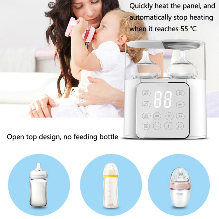 2-in-1 double bottle warmer sterilizer with open top and digital control panel