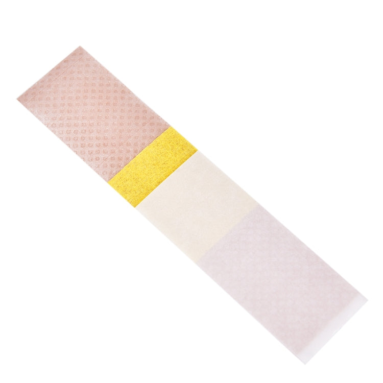 Waterproof adhesive medical bandage strip, tan pad with yellow adhesive strip
