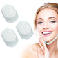 White silicone masseter ball jaw exerciser, hexagonal dotted silicone pads