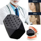 Black silicone masseter ball jaw exerciser, hexagonal dotted pad with mouth application