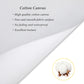 Cotton canvas poster material info with feature bullets and cotton illustration