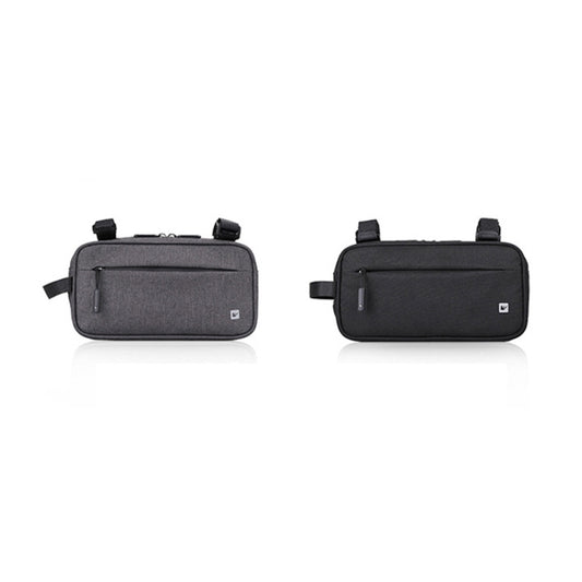 Rhinowalk front hanging bicycle bags, gray and black, with front zip and side pocket