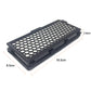 Black rectangular honeycomb vacuum filter, 18.5 x 8.5 x 2.8 cm