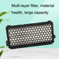 Black vacuum cleaner filter with honeycomb mesh panel and plastic frame