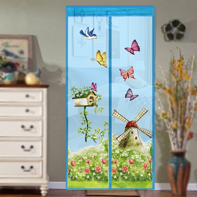 Magic Curtain Magnetic Snap Fly Bug Insect Mosquito Screen Net For Bedroom kitchen, 90x210cm, 100x210cm
