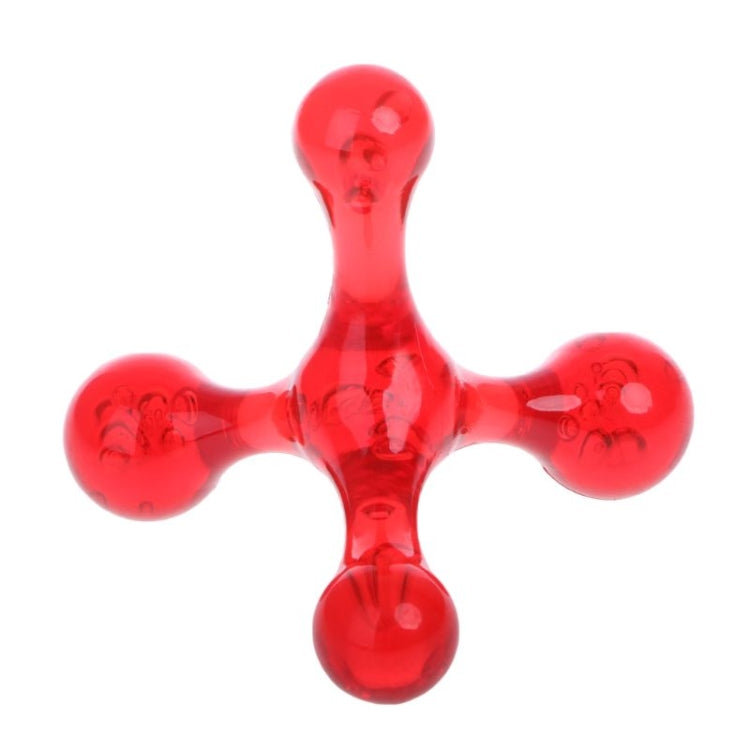 Red H-shaped four-ball manual balance massager with three finger nodes