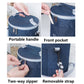 Round Lunch Bag Insulated Lunch Box Foldable & Portable Lunch Tote, L, M