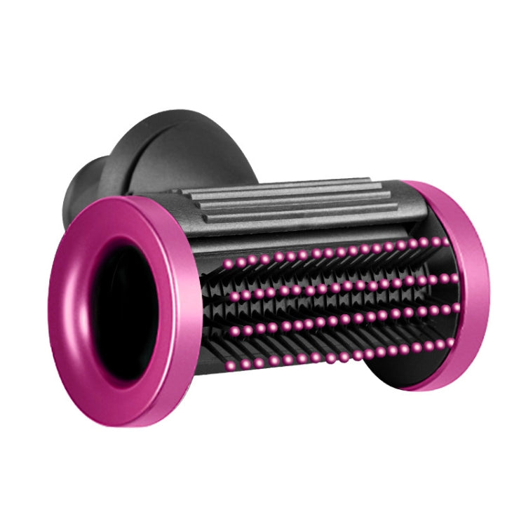 Hair dryer smoothing nozzle attachment with rose red front ring and vented comb barrel