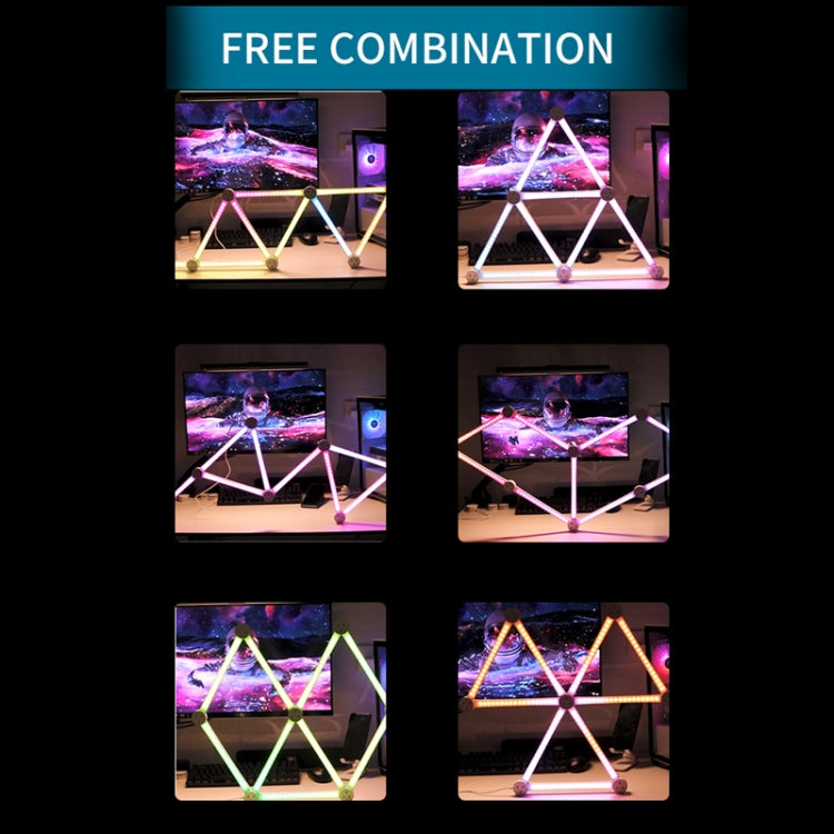 Smart RGB light support kit creating geometric light patterns with LED strips