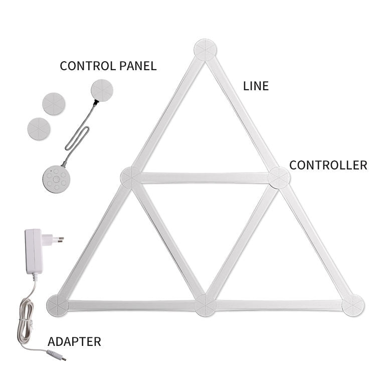 RGB light support wiring diagram with adapter, line cable, controller, and control panel
