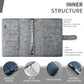 YMX-007 PU Leather Budget Binder Notebook Embossed Model Handbook, A6, A5
