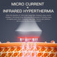 Infrared hyperthermia and microcurrent treatment head with red light emitters
