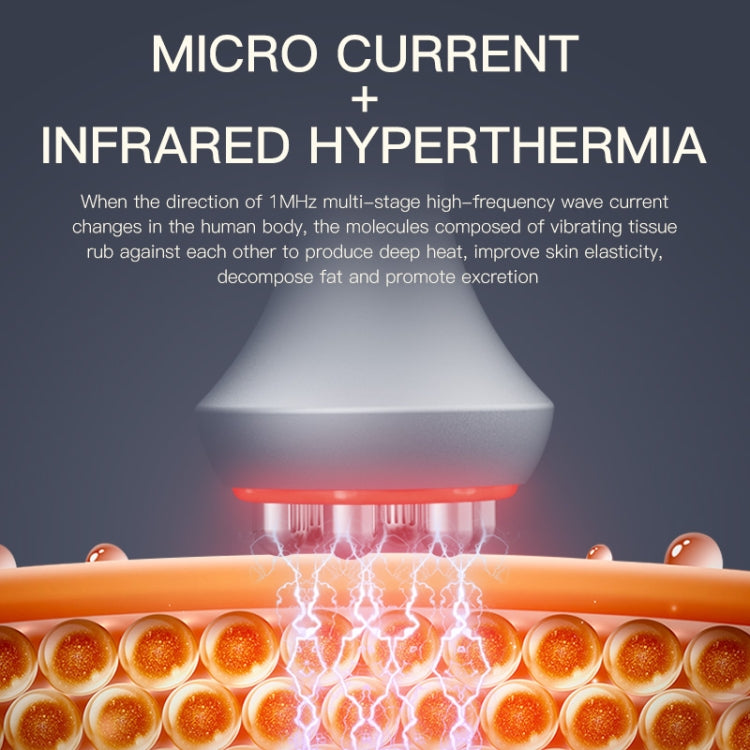 Infrared hyperthermia and microcurrent treatment head with red light emitters