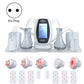 6-in-1 slimming machine kit with EU plug, silver trim, display screen, and handpieces