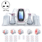 6-in-1 slimming machine kit with UK plug, pink trim, display screen, and handpieces