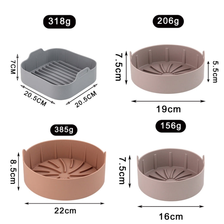 Silicone grill pan sizes: square 20.5cm and rounds 22cm, 19cm, 16cm
