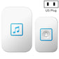 Wireless music doorbell transmitter set, white finish, US plug, with music and bell buttons