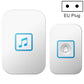Wireless music doorbell transmitter set, white finish, EU plug, with music and bell buttons