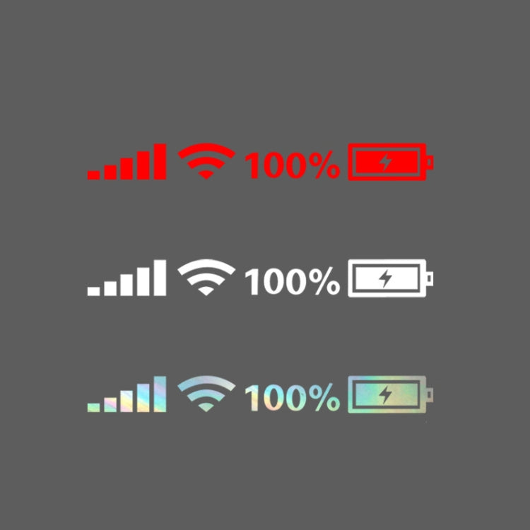 Set of car windshield vinyl decals with red, white, and colorful WiFi/power icons