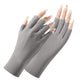Ladies Sunscreen Gloves Half Finger Ice Silk Gloves,Style:, Cent Finger, Linked Finger