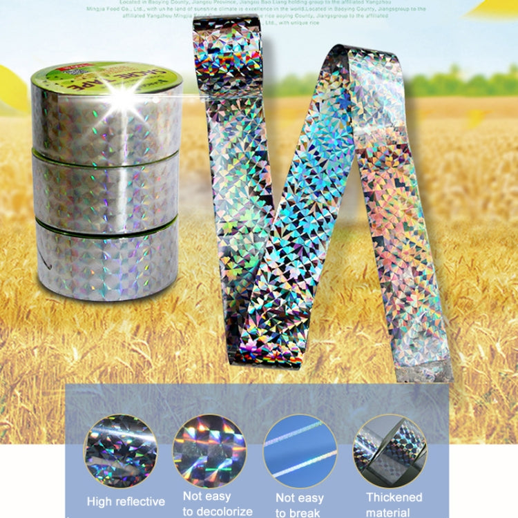 Reflective bird repellent tape ribbon, silver holographic rolls and hanging strip