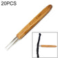 Bamboo braid crochet hook with double-prong metal tip, marked 0.5mm, close angle