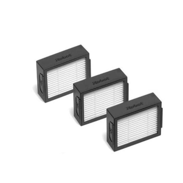 Replacement HEPA-style filter blocks for robot vacuum, three black square filters