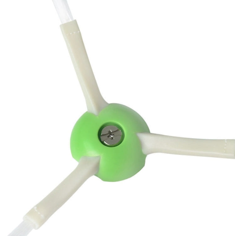 Close-up of robot vacuum side brush hub and bristle stems