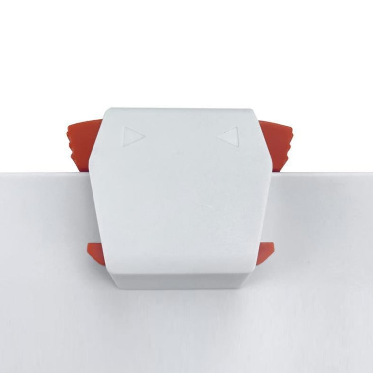 White mop stand top clamp with orange side brackets and center attachment plate